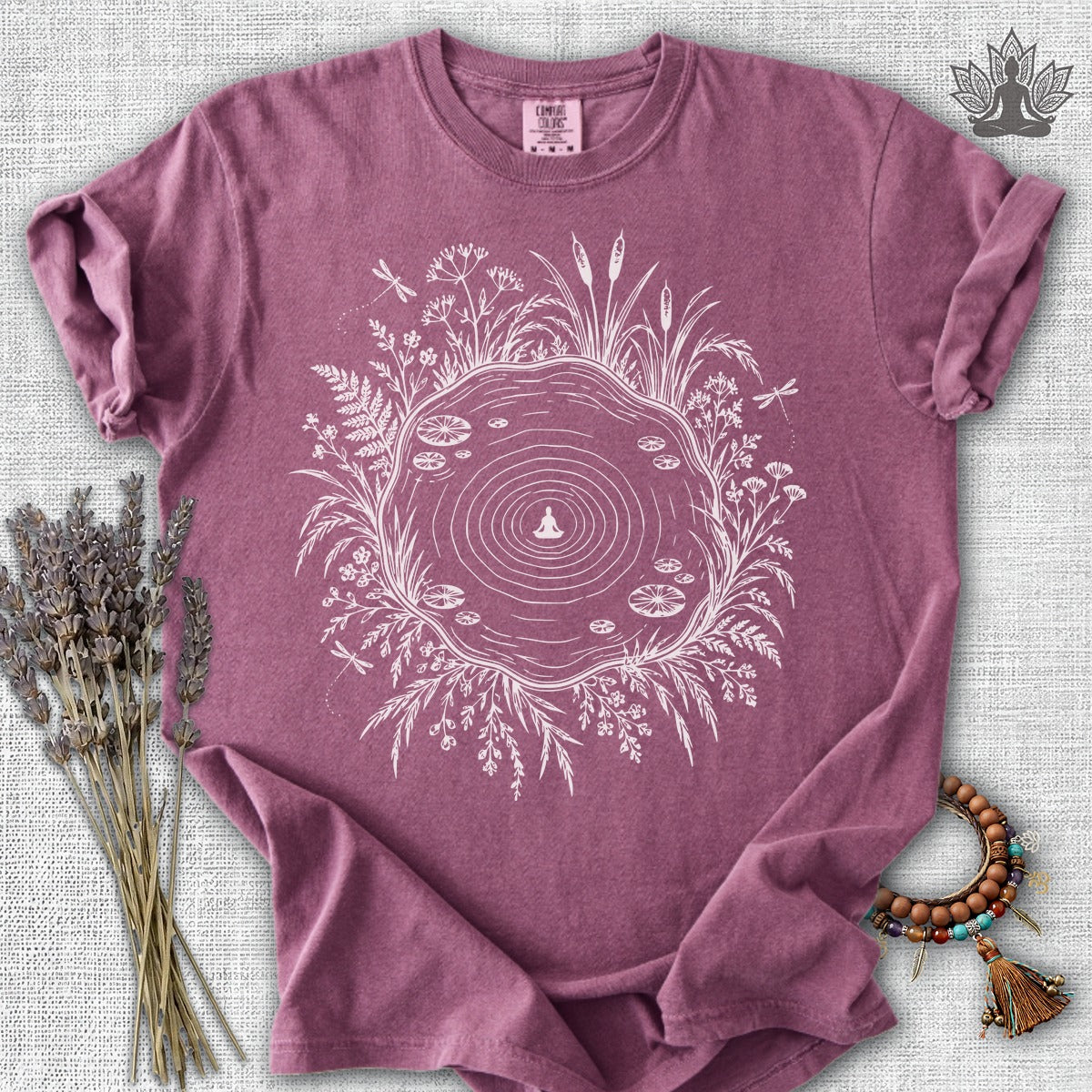 The Quiet Center Pond & Dragonflies Comfort Colors® Tee