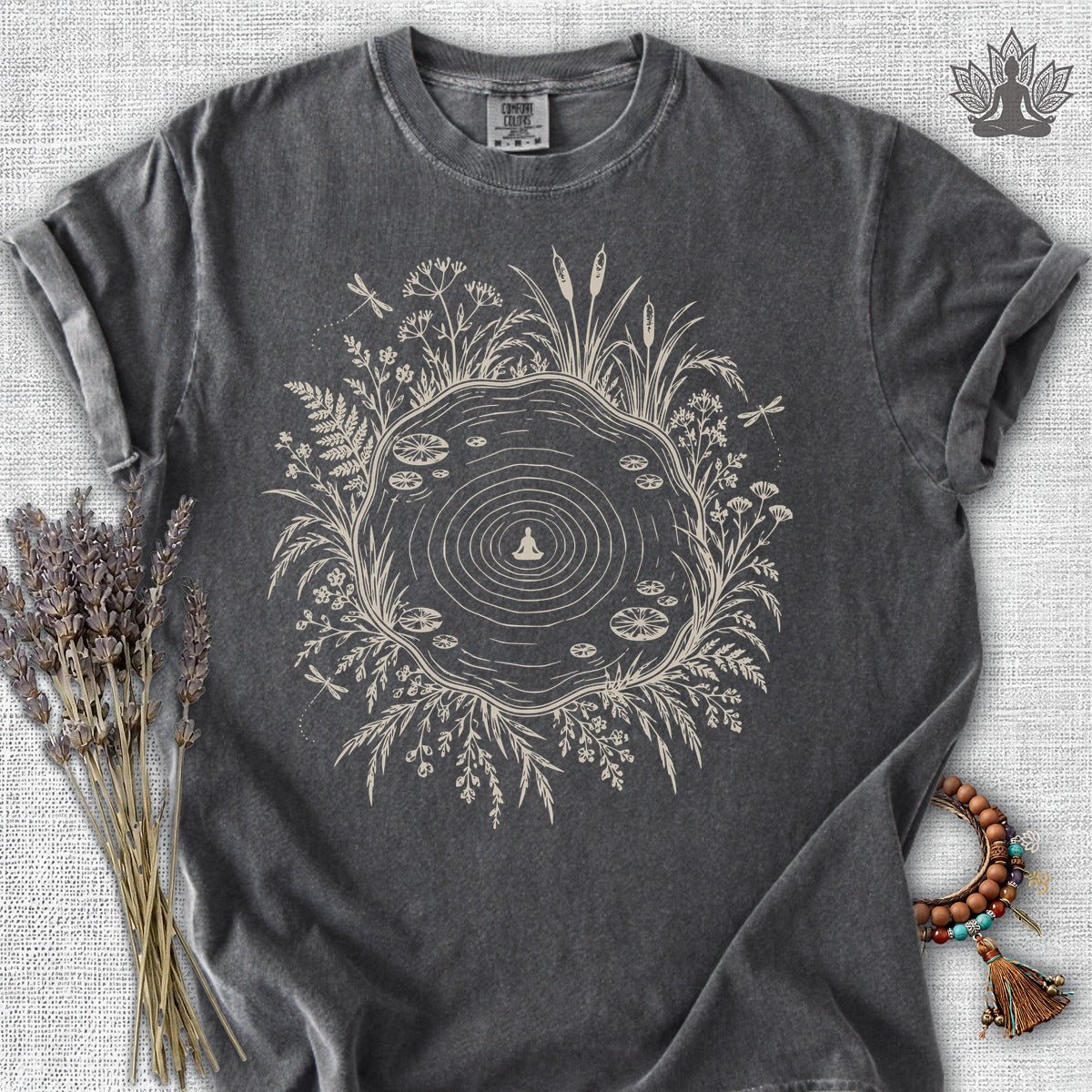 The Quiet Center Pond & Dragonflies Comfort Colors® Tee