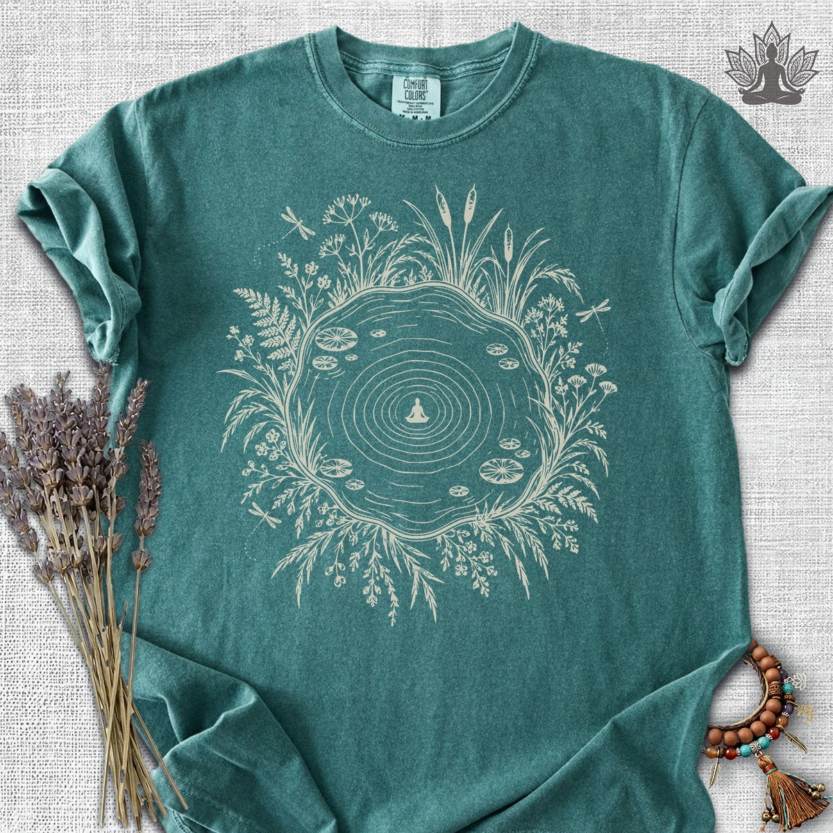 The Quiet Center Pond & Dragonflies Comfort Colors® Tee