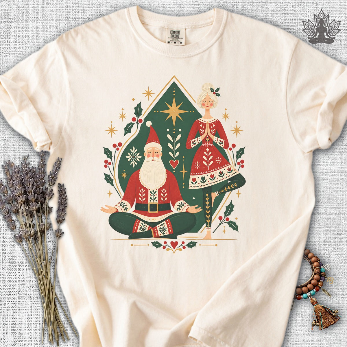 Mr & Mrs Claus Folk Art Zen Comfort Colors® Tee