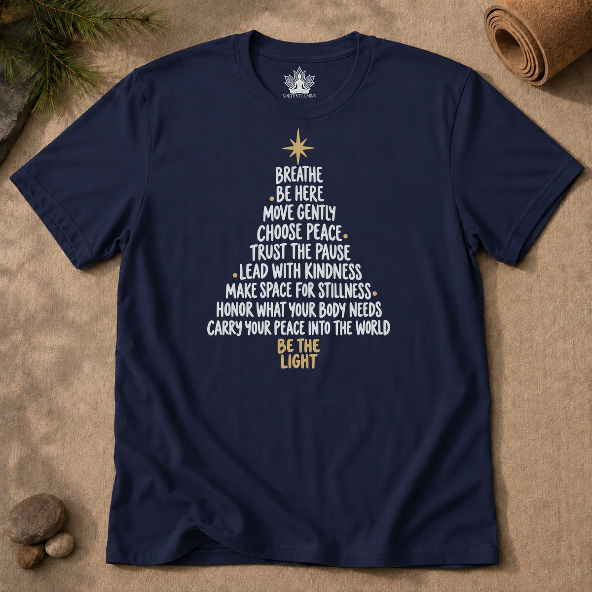 Be The Light Mindfulness Christmas Men Tee