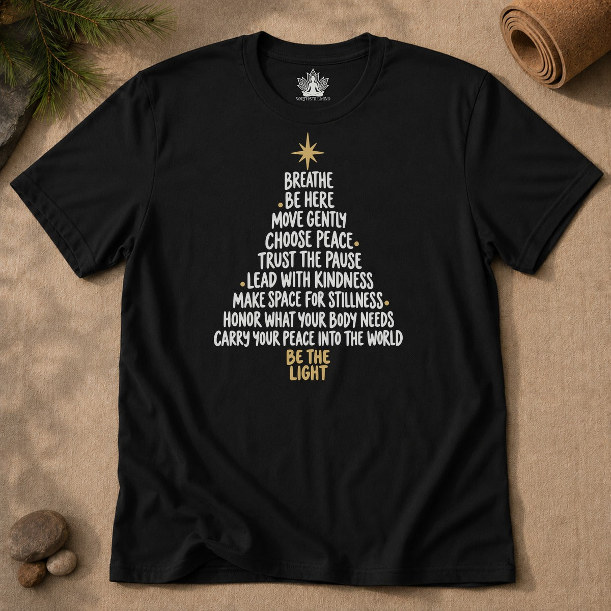 Be The Light Mindfulness Christmas Men Tee