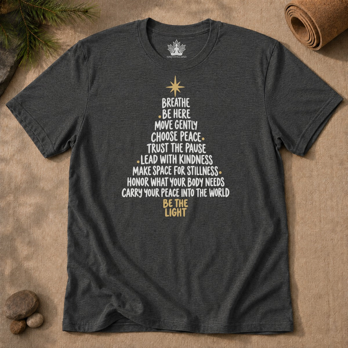 Be The Light Mindfulness Christmas Men Tee