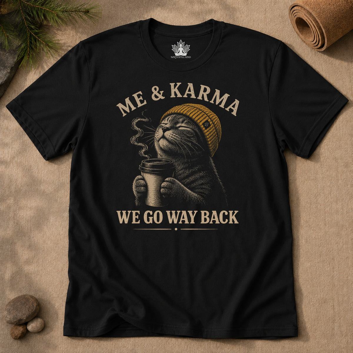 Me & Karma We Go Way Back Cat Men Tee