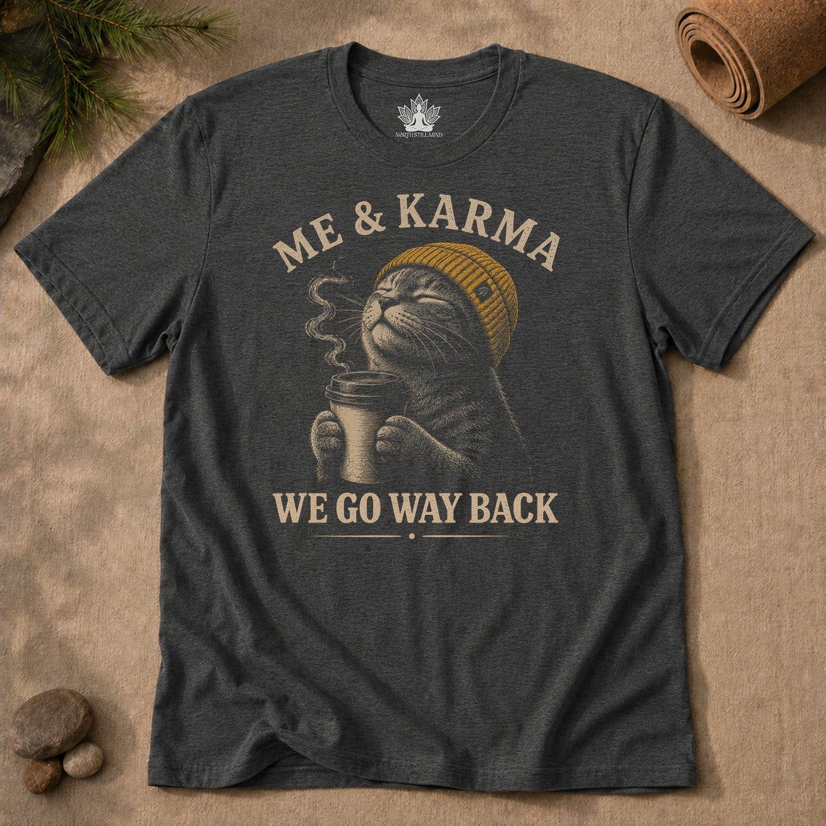 Me & Karma We Go Way Back Cat Men Tee