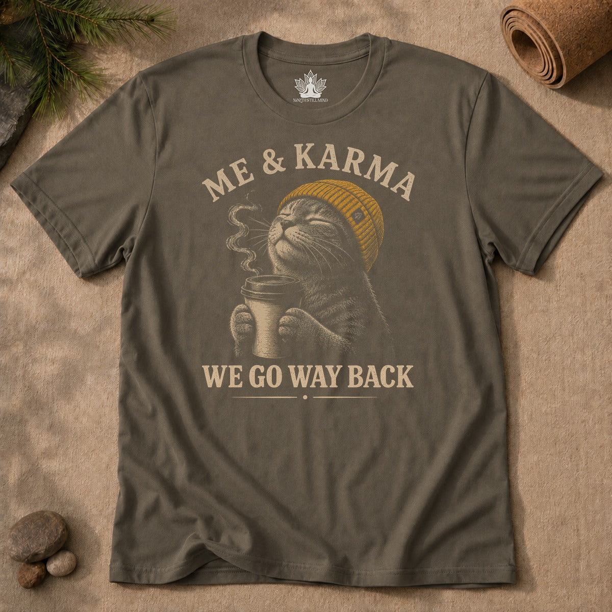 Me & Karma We Go Way Back Cat Men Tee