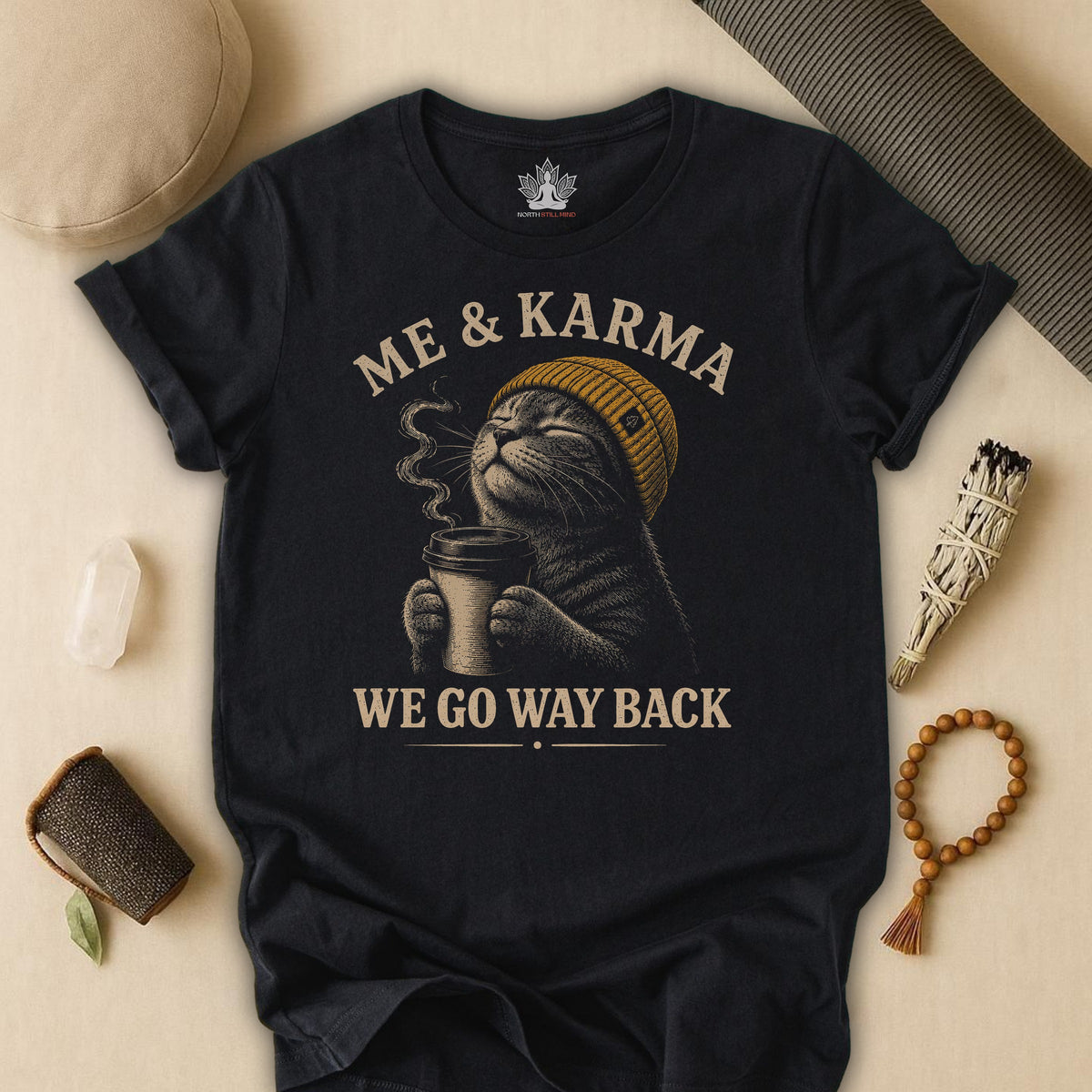 Me & Karma We Go Way Back Cat Tee