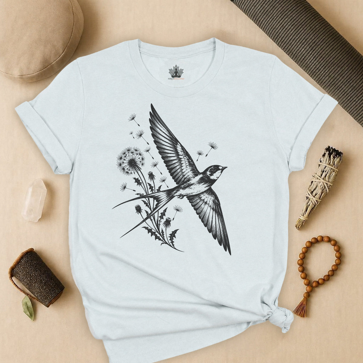 Swallow Bird & Dandelions Tee