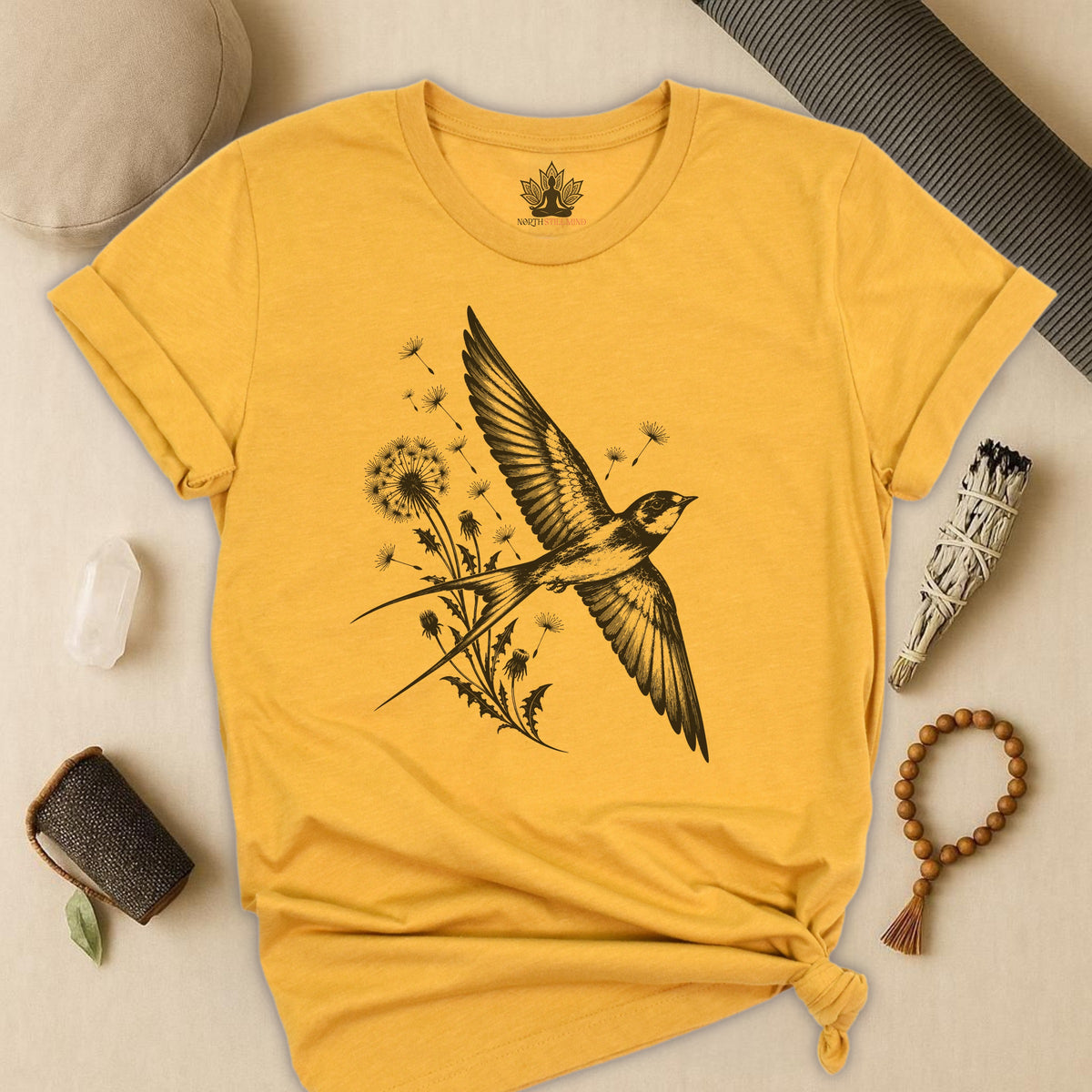 Swallow Bird & Dandelions Tee