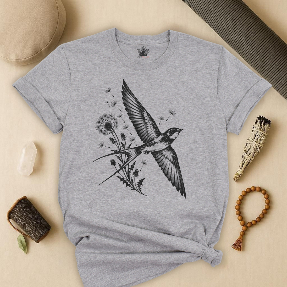 Swallow Bird & Dandelions Tee