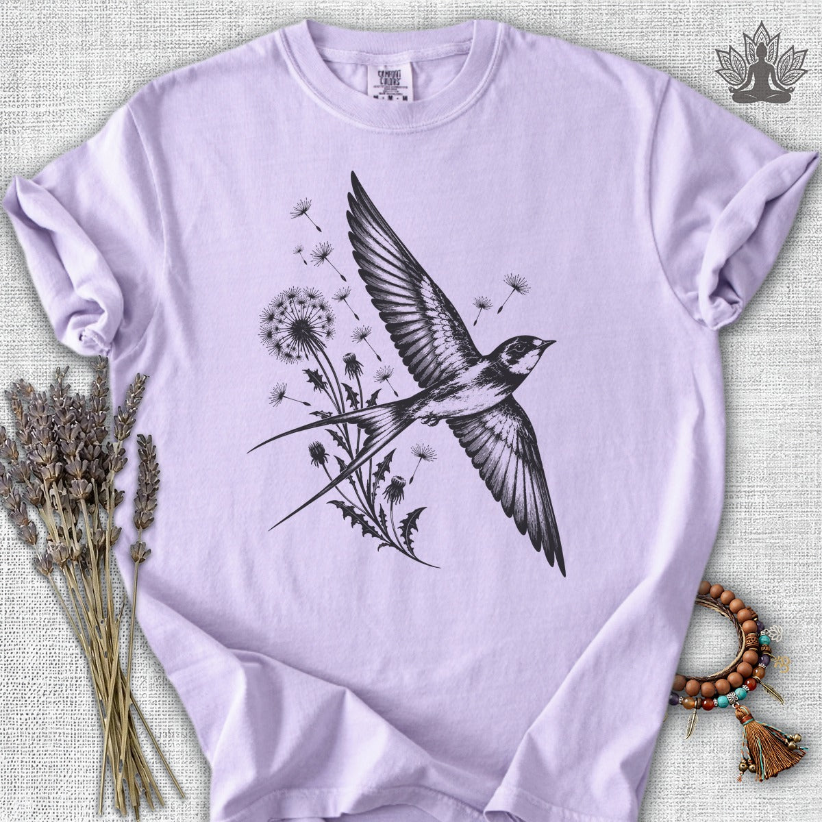 Swallow Bird & Dandelions Comfort Colors® Tee