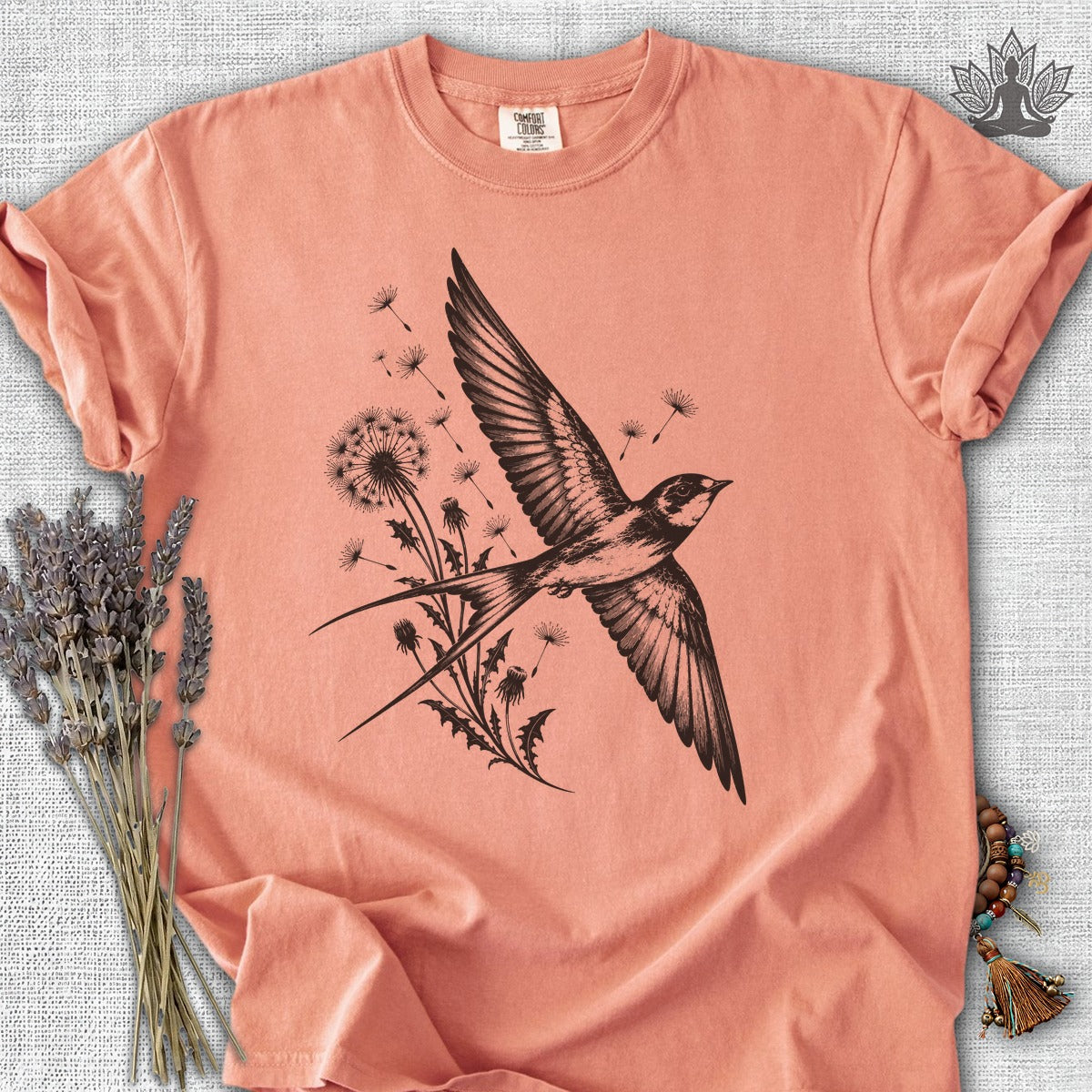 Swallow Bird & Dandelions Comfort Colors® Tee