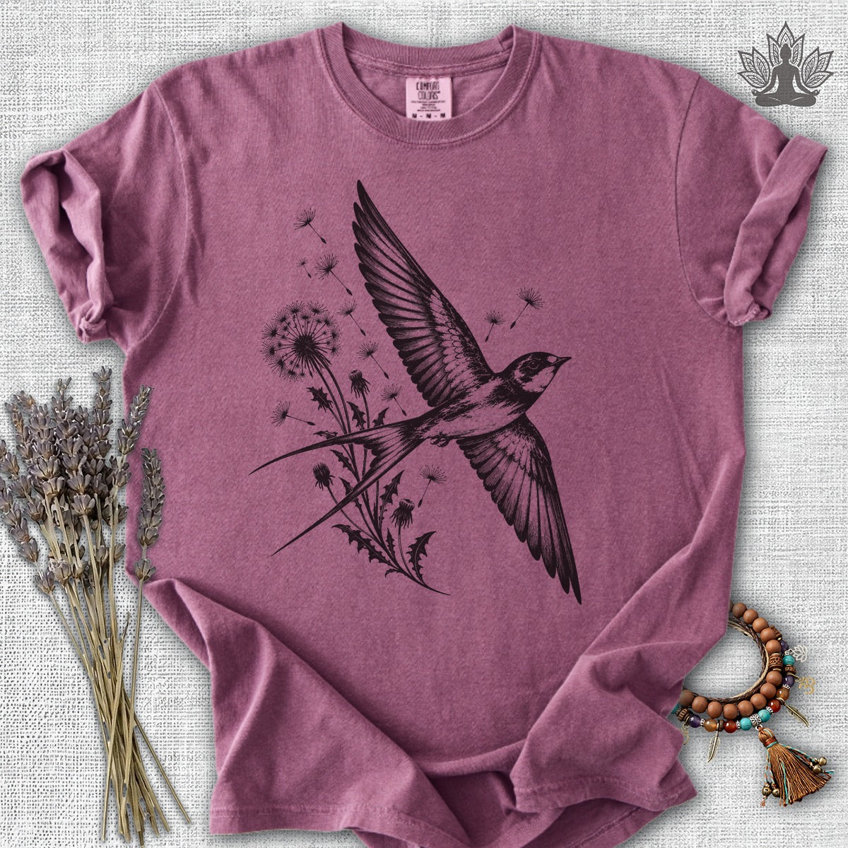 Swallow Bird & Dandelions Comfort Colors® Tee