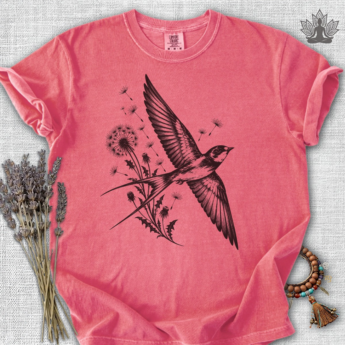 Swallow Bird & Dandelions Comfort Colors® Tee