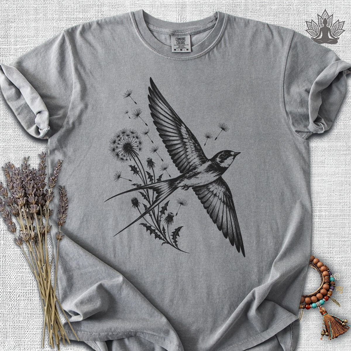 Swallow Bird & Dandelions Comfort Colors® Tee