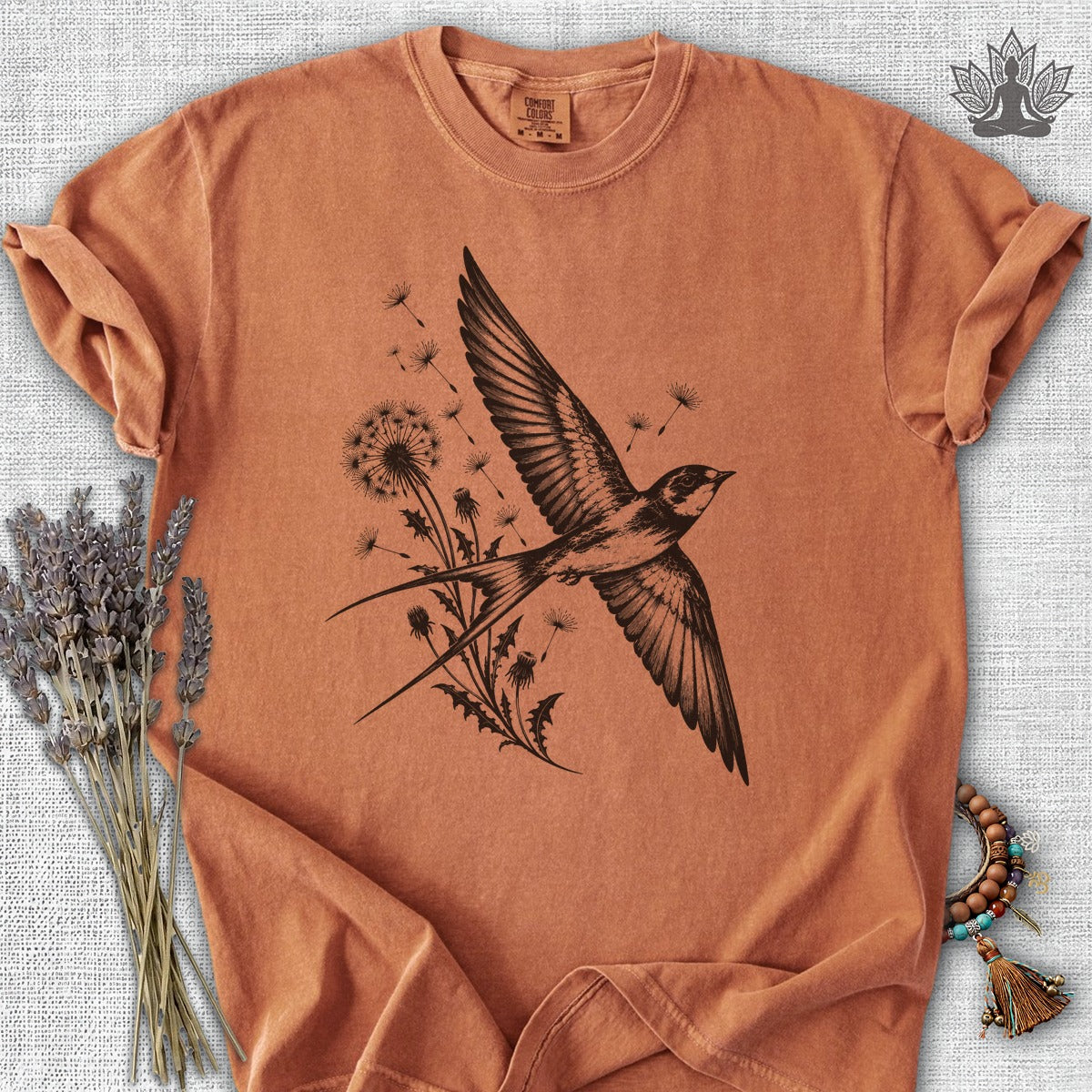 Swallow Bird & Dandelions Comfort Colors® Tee