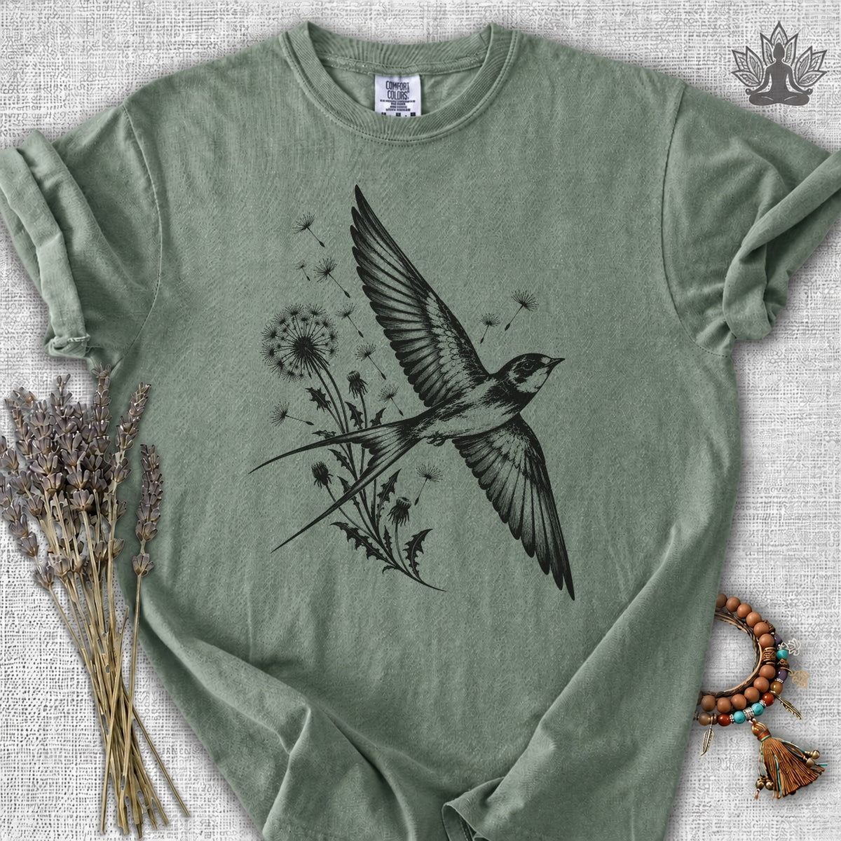 Swallow Bird & Dandelions Comfort Colors® Tee