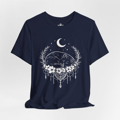Sleeping Cat -  Moon Meditation Yoga Tee