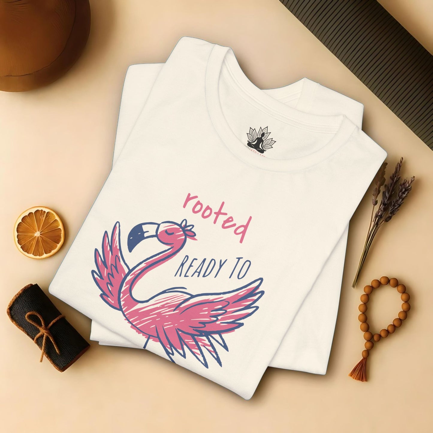 Flamingrow Tree Pose – Rooted & Mindful Flamingo Tee