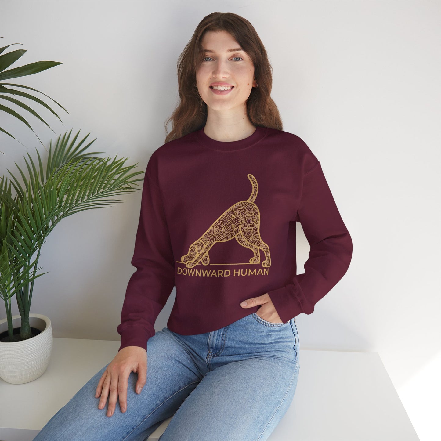 Downward Human Sweater - Mandala Dog
