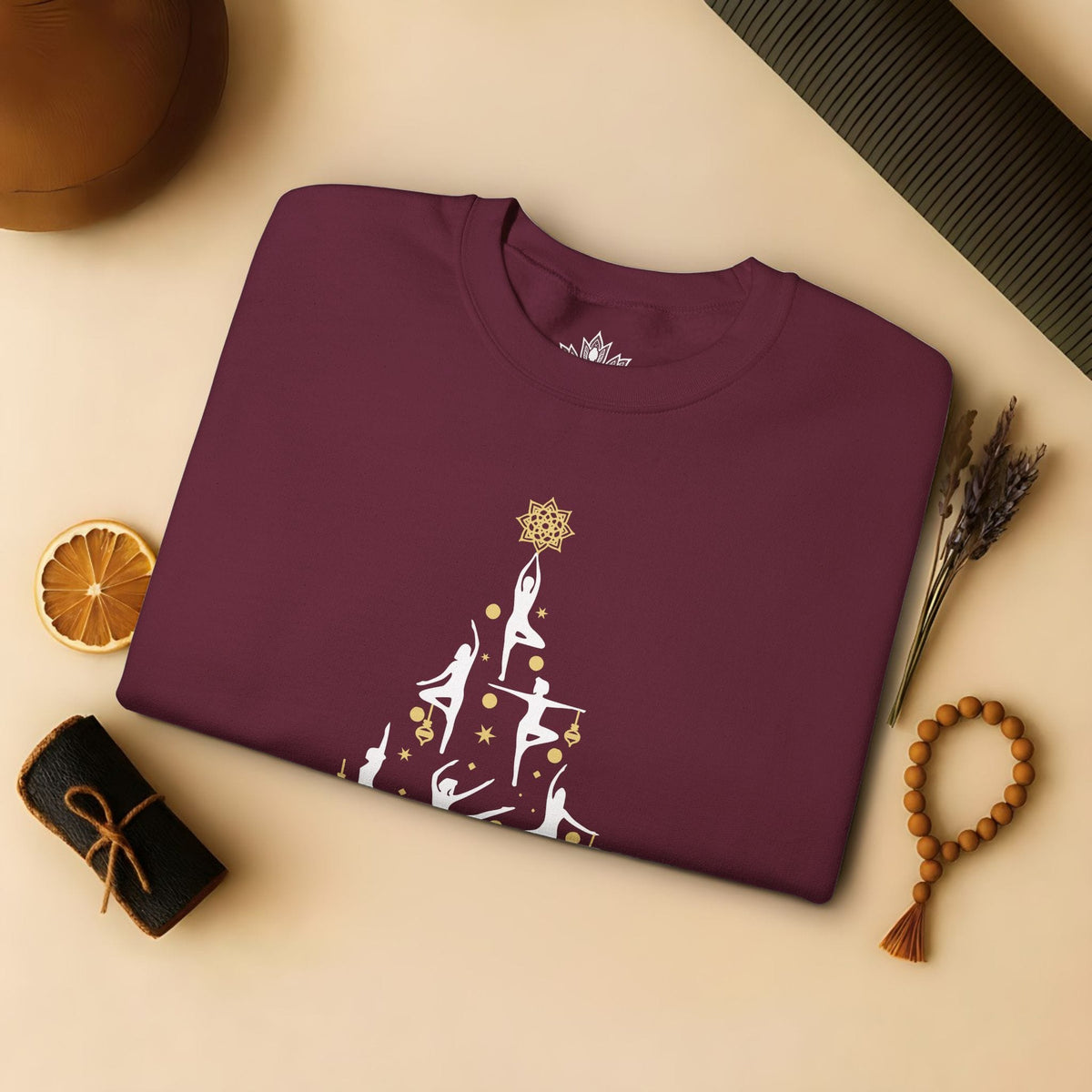 Printify Sweatshirt Yoga Poses Christmas Tree Sweatshirt Yoga Poses Christmas Tree Sweatshirt