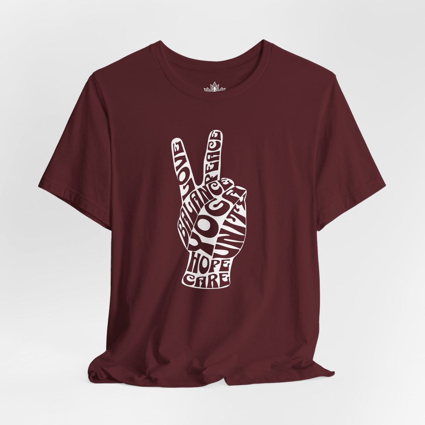 Peace Hand – Retro Word Art Tee