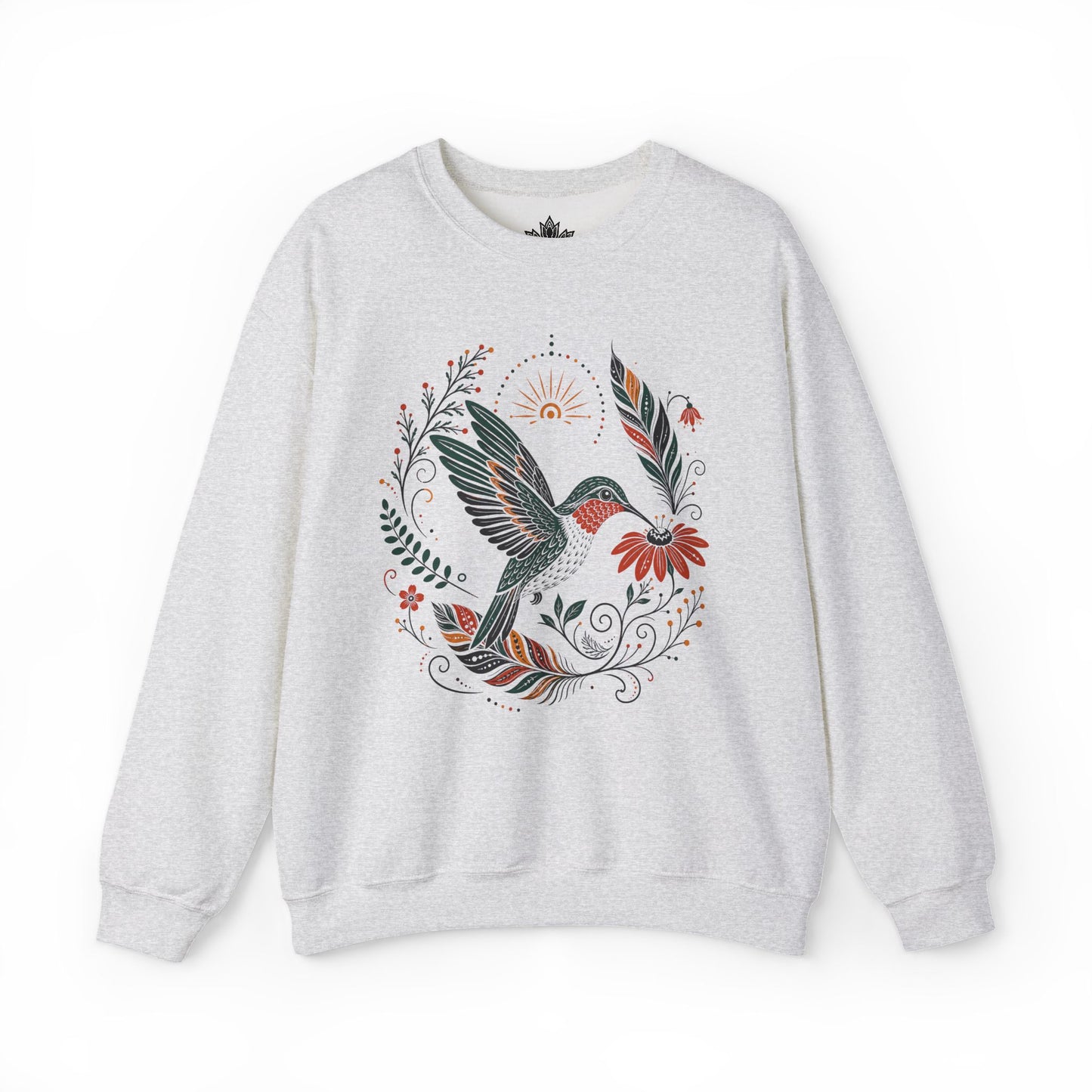 Boho Hummingbird & Feathers Sweatshirt