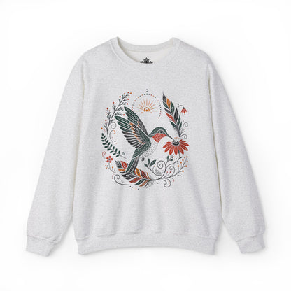 Boho Hummingbird & Feathers Sweatshirt