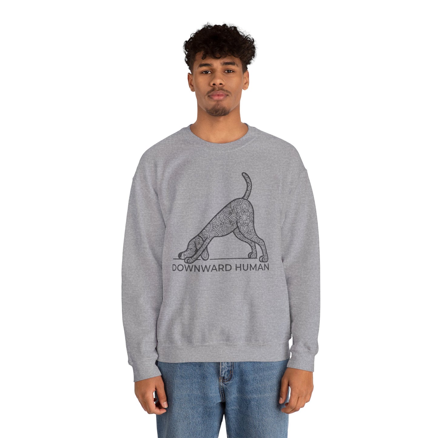 Downward Human Sweater - Mandala Dog