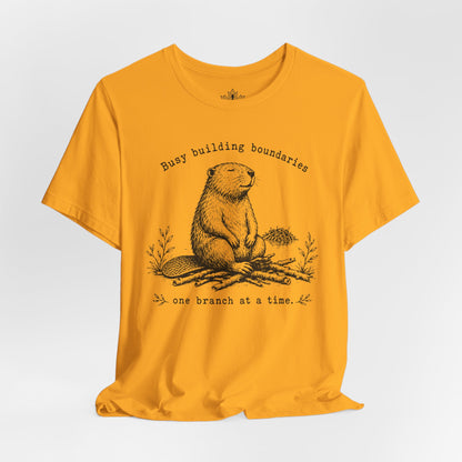 Busy Building Boundaries Beaver Tee
