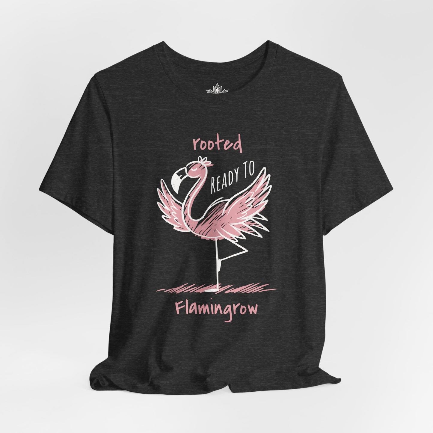 Flamingrow Tree Pose – Rooted & Mindful Flamingo Tee