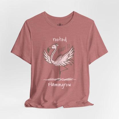 Flamingrow Tree Pose – Rooted & Mindful Flamingo Tee