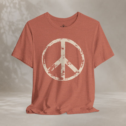 Vintage Peace Symbol Light Print Tee