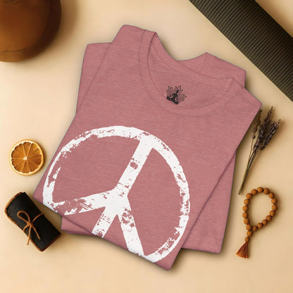 Vintage Peace Symbol Light Print Tee