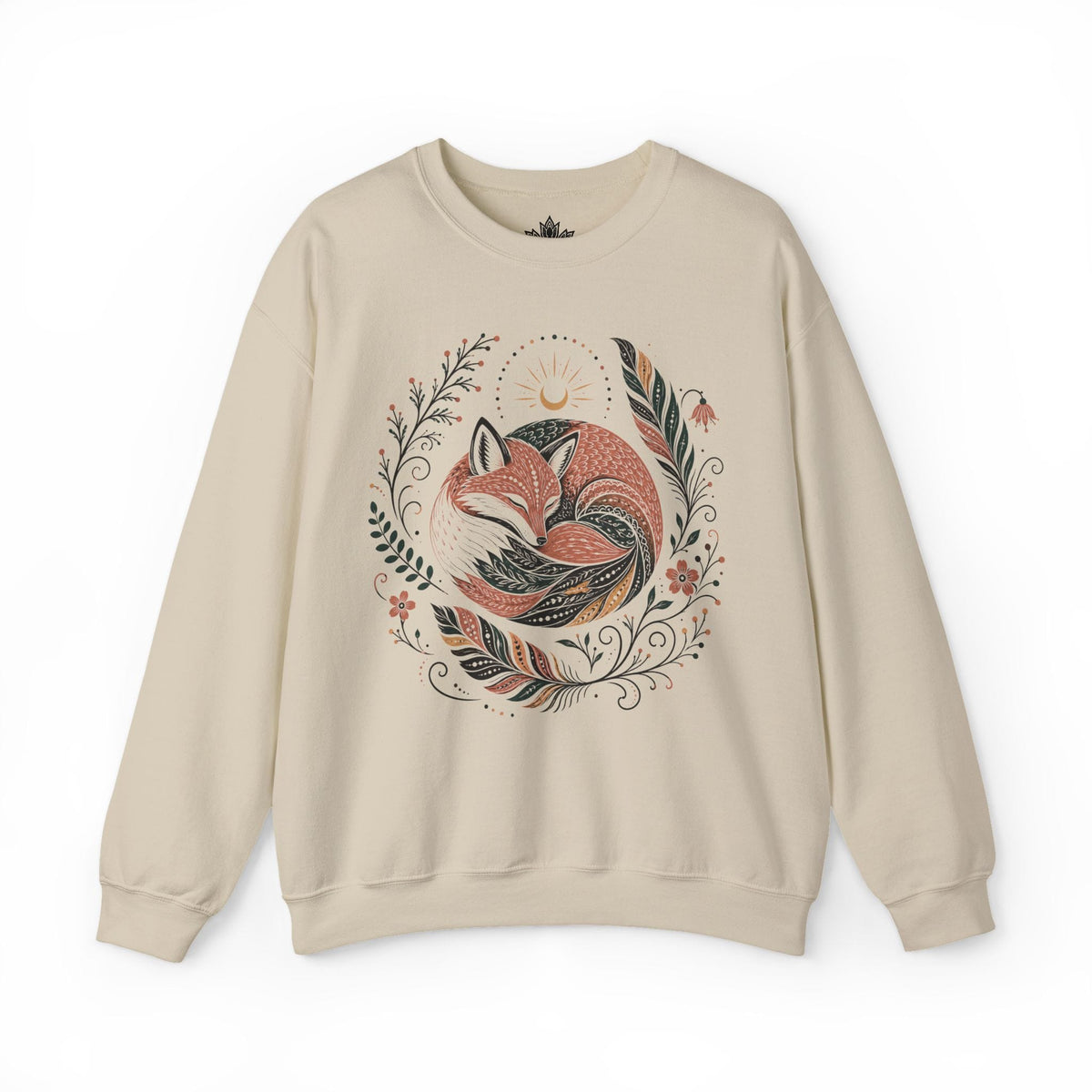 Printify Sweatshirt Boho Fox & Feathers Sweatshirt Boho Fox & Feathers Sweatshirt