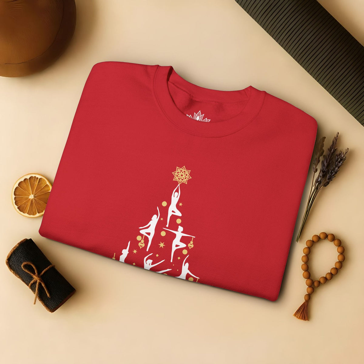 Printify Sweatshirt Yoga Poses Christmas Tree Sweatshirt Yoga Poses Christmas Tree Sweatshirt