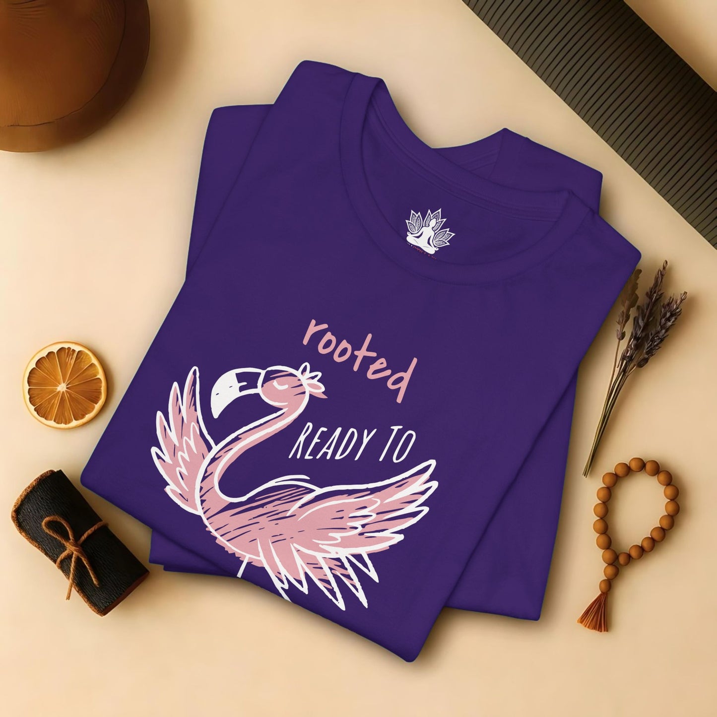 Flamingrow Tree Pose – Rooted & Mindful Flamingo Tee