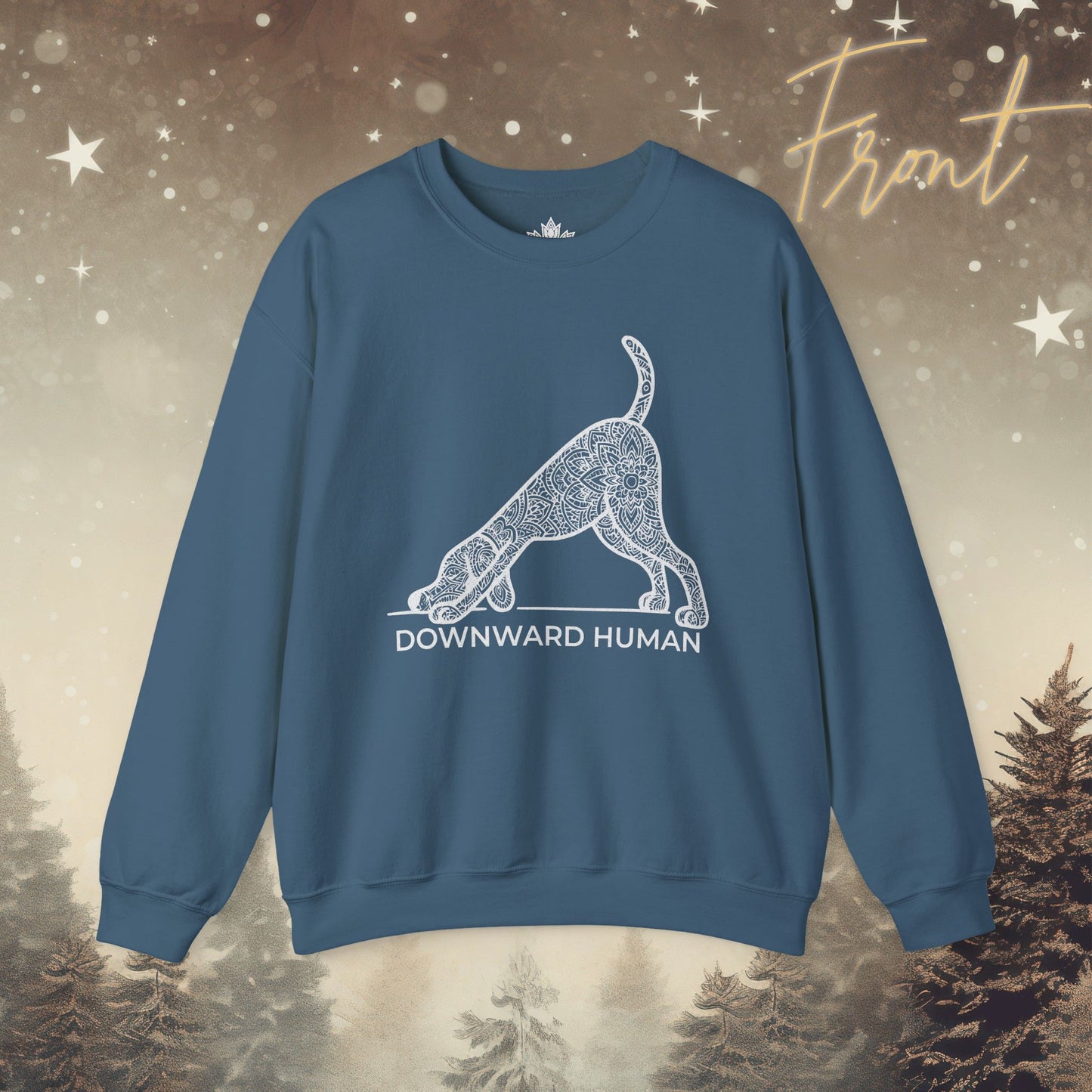 Downward Human Sweater - Mandala Dog