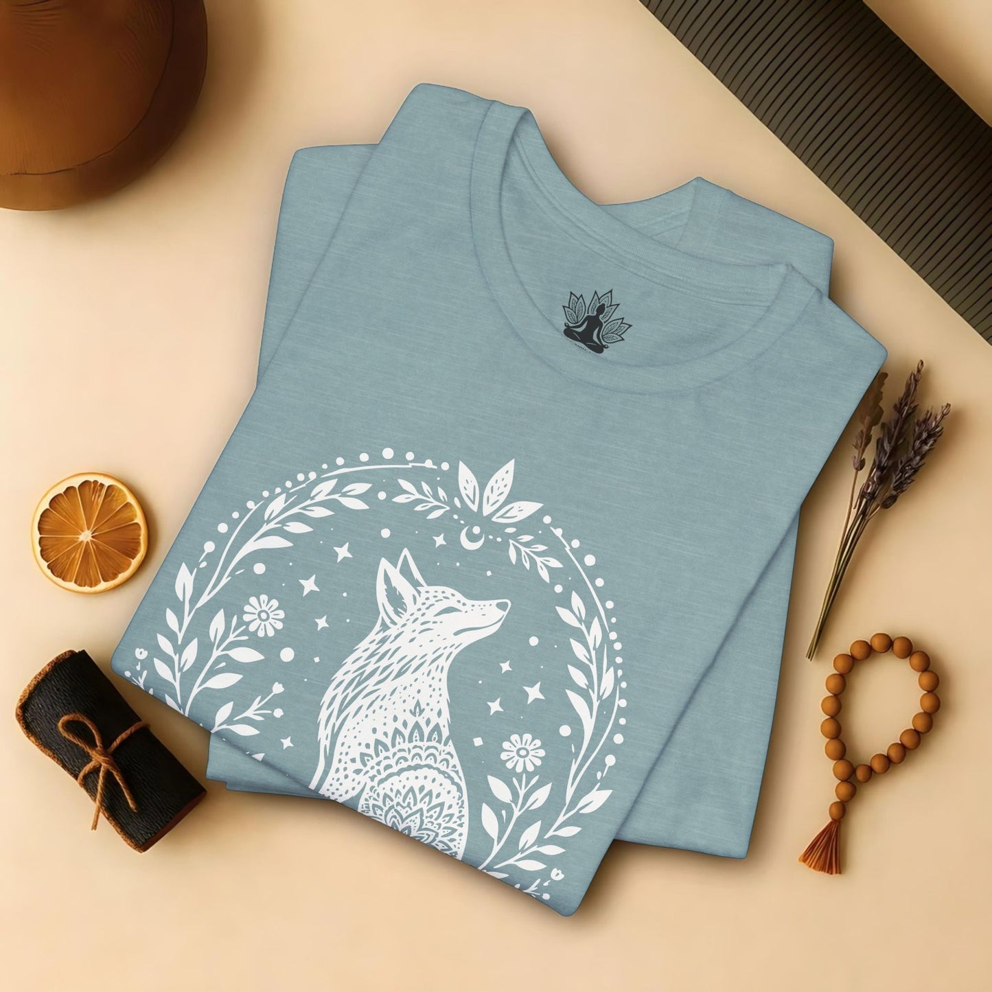 Boho Mandala Fox Linocut Tee