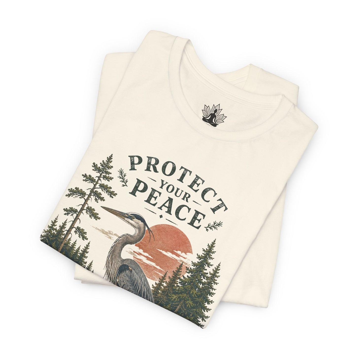 Protect Your Peace Retro Great Blue Heron Men Tee