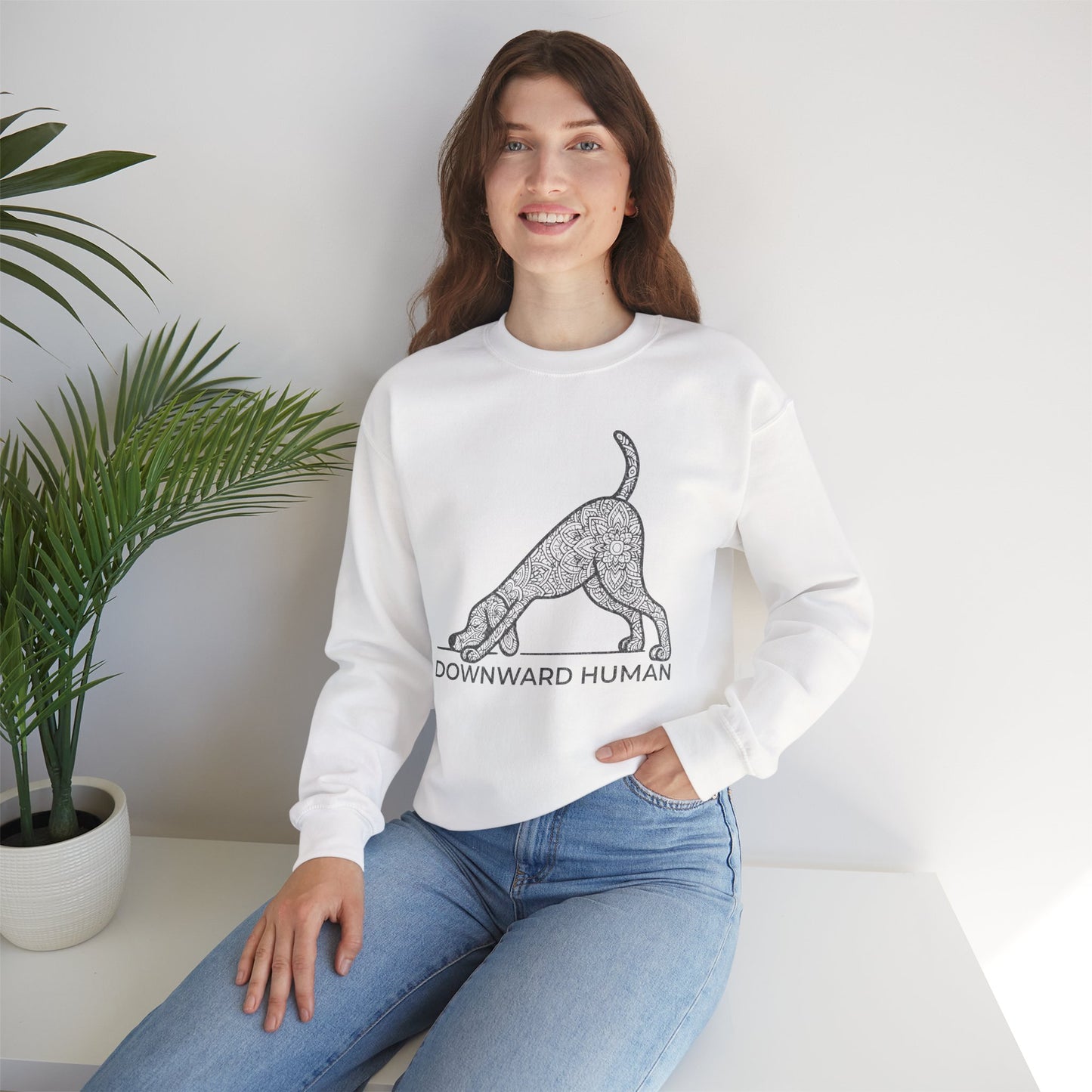 Downward Human Sweater - Mandala Dog