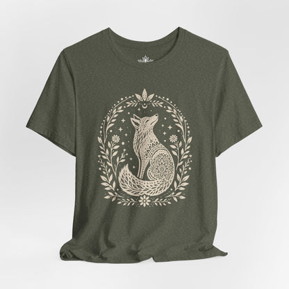Boho Mandala Fox Linocut Tee