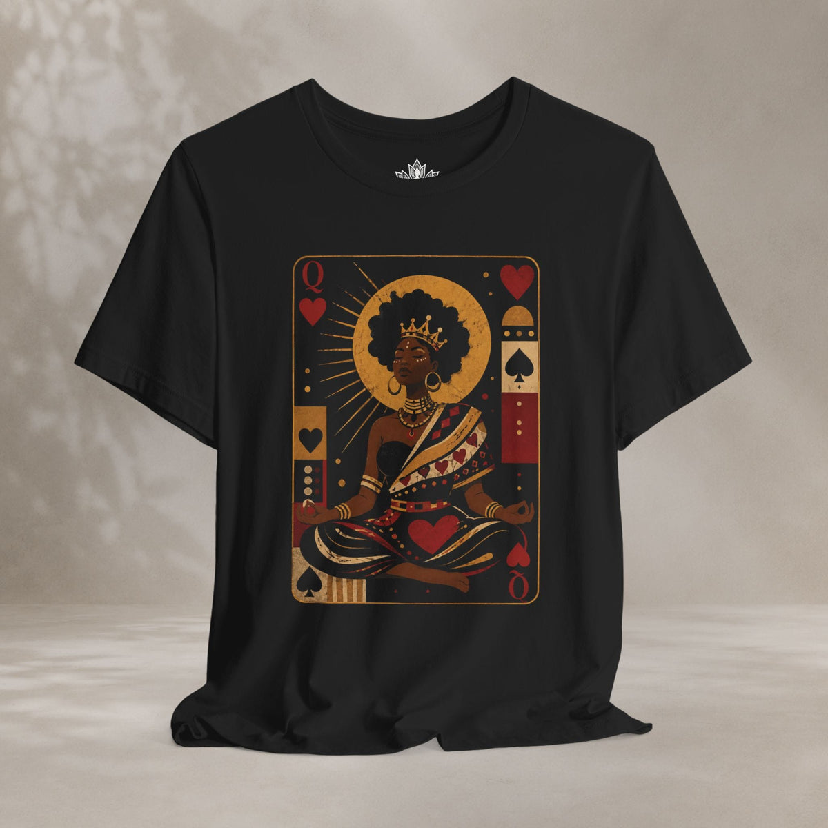 Printify T-Shirt Meditating Queen of Hearts Tee Meditating Queen of Hearts Tee