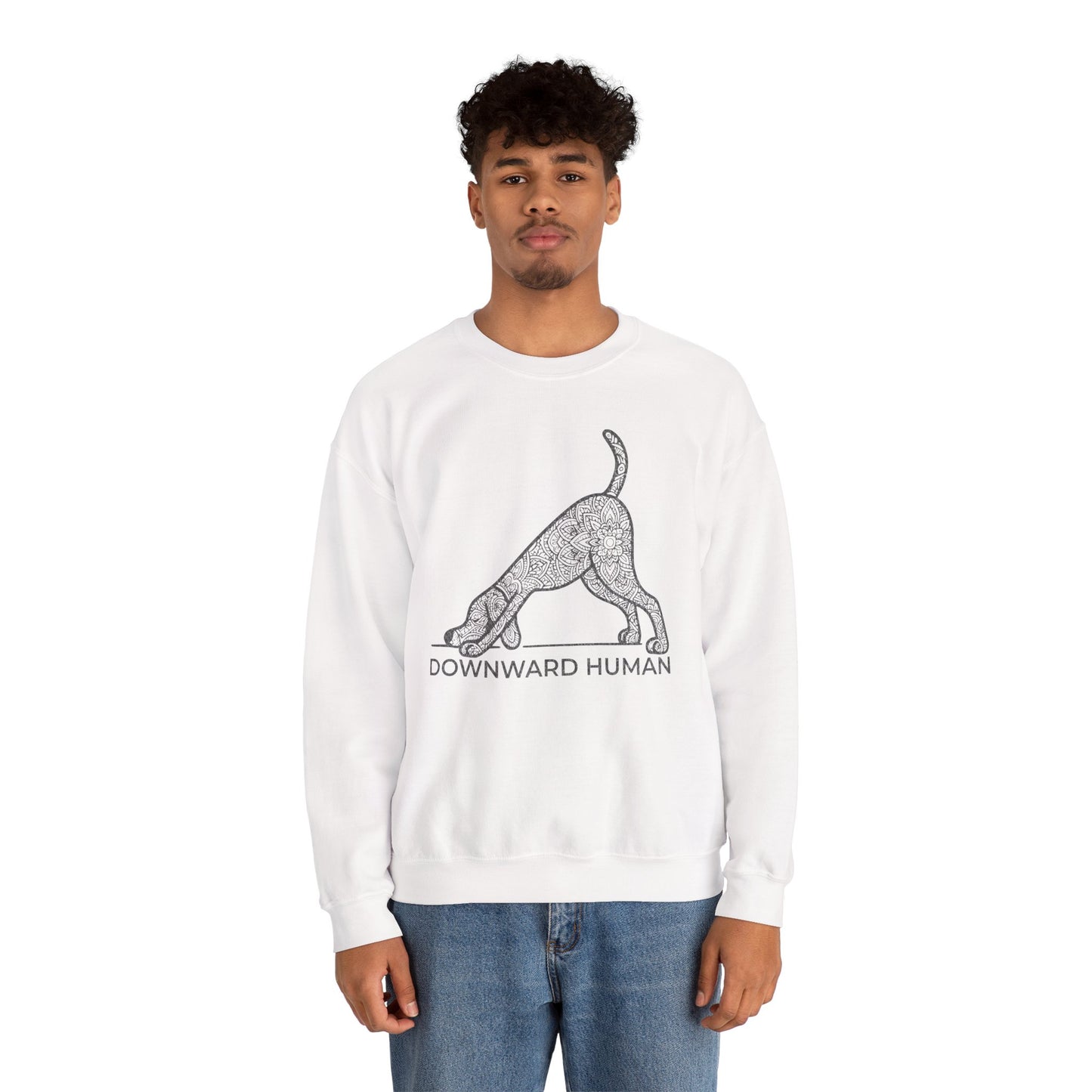 Downward Human Sweater - Mandala Dog