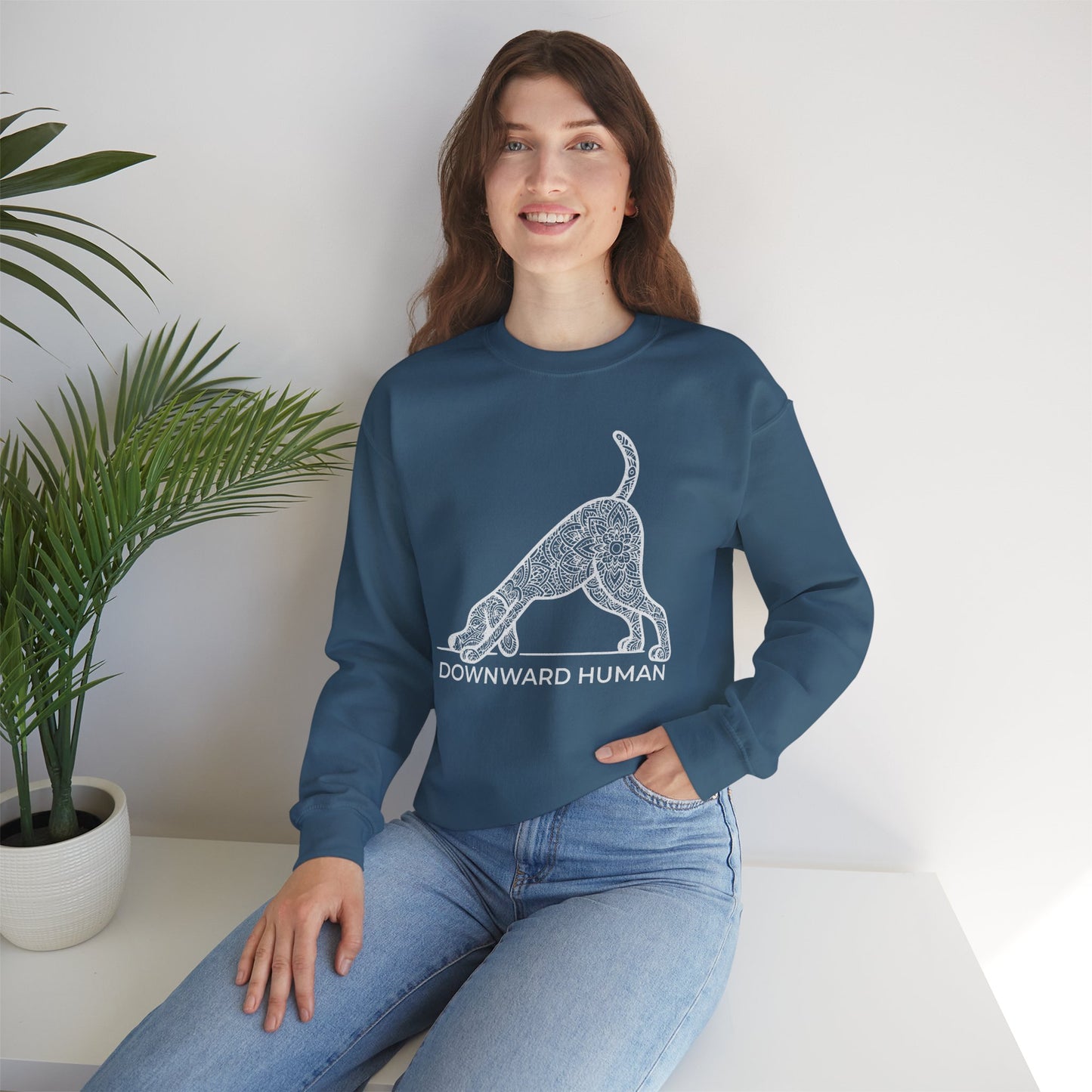 Downward Human Sweater - Mandala Dog