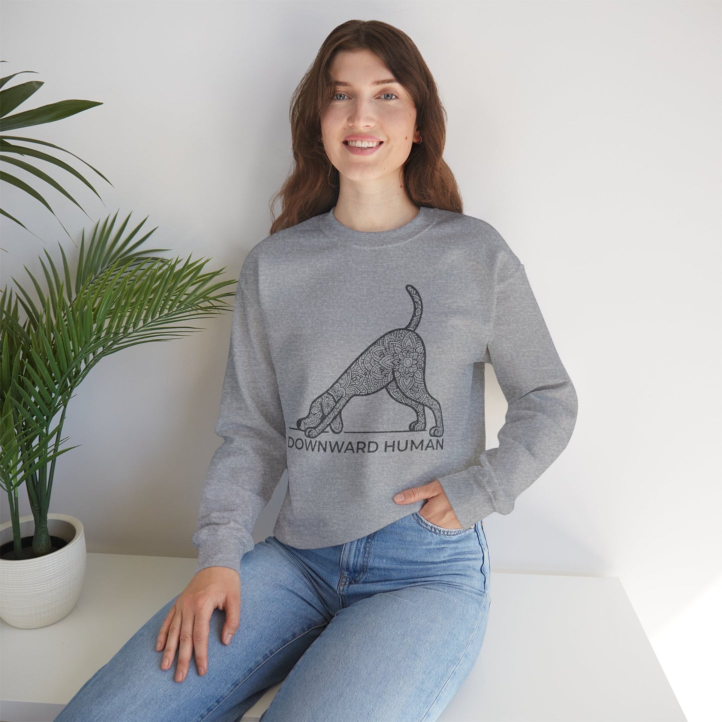 Downward Human Sweater - Mandala Dog