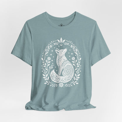 Boho Mandala Fox Linocut Tee