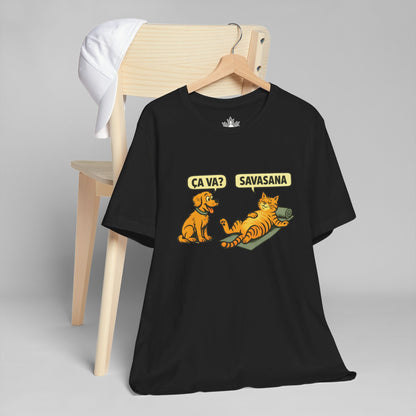 Ça Va French Savasana – Funny Pets Yoga Men Tee
