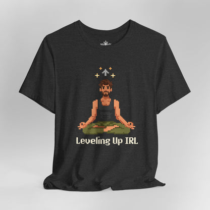 Leveling Up IRL - Pixel Art Yogi Men Tee