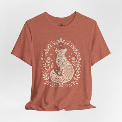 Boho Mandala Fox Linocut Tee